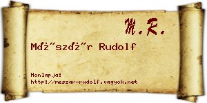 Mészár Rudolf névjegykártya