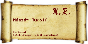 Mészár Rudolf névjegykártya